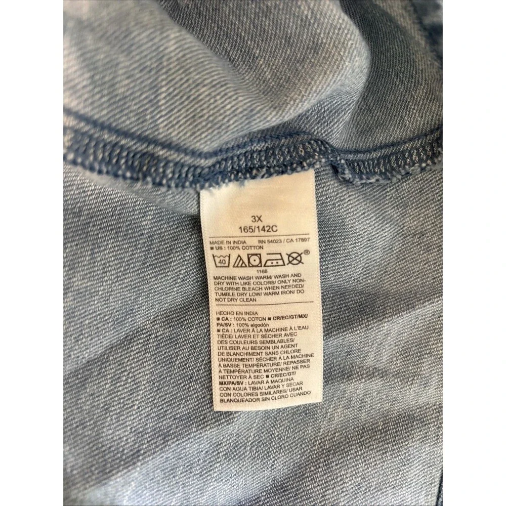 Old Navy Woman Blue Jean Shirt Top 3x Sleeveless Chest 55